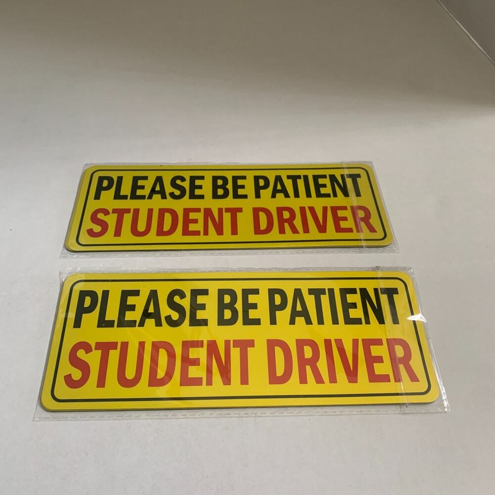 Please Be Patient 3 Pcs Lot Of 2 Car Bumper Sticker Decal Student Driver Magnet